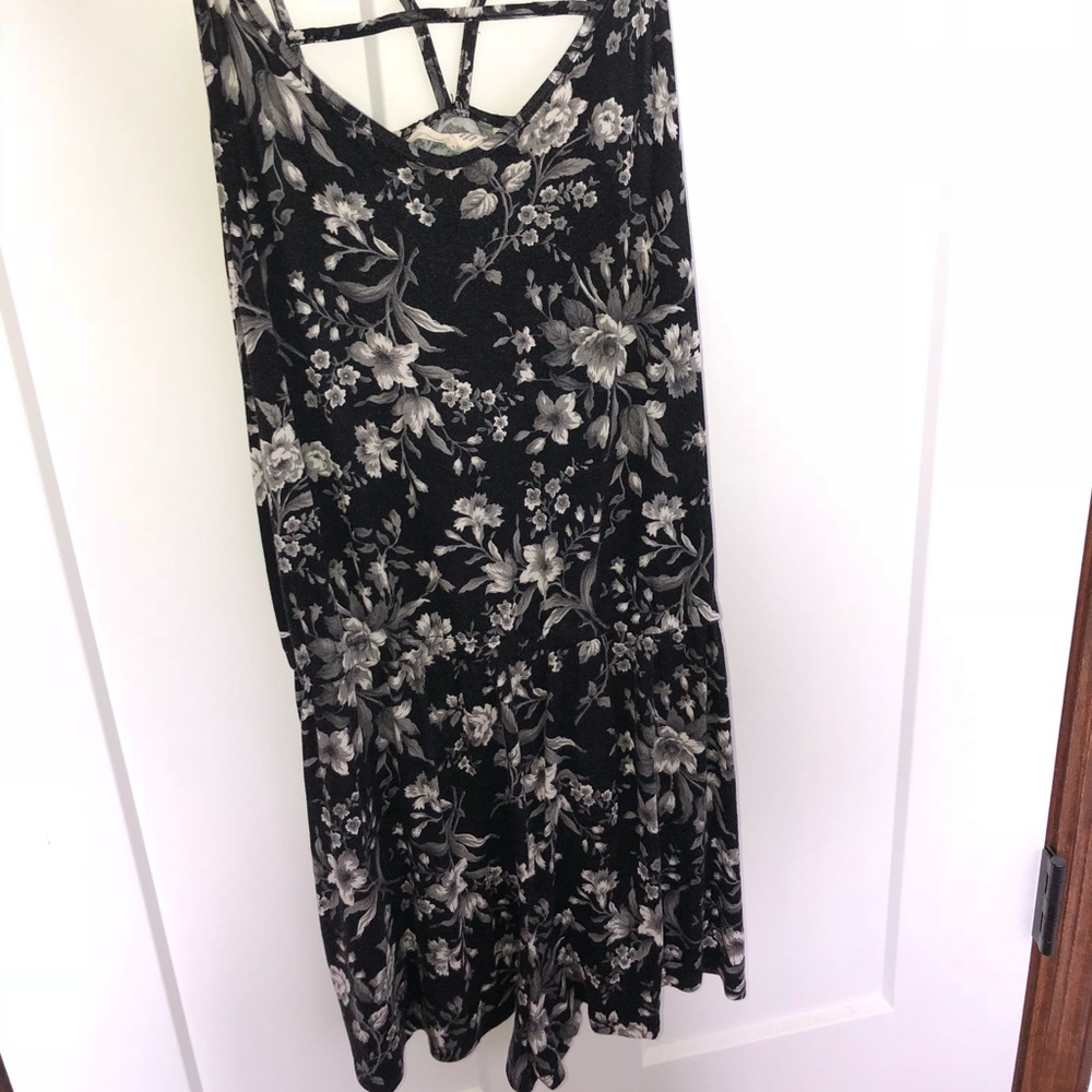 Black and White Floral Romper